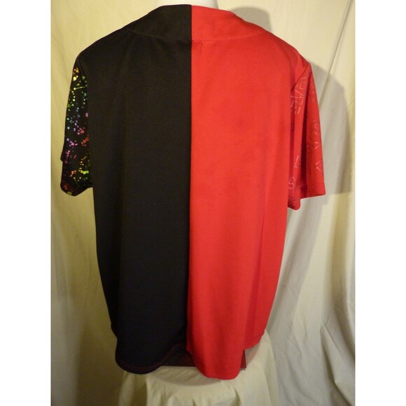 Baby Phat Shirt Women 3XL Red Black-Baseball Jerzy Split-Mix Splatter-CAT - Picture 3 of 4